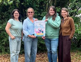 Vertreterinnen des Arbeitskreises Mädchenarbeit (v.l.): Die Gemeindereferentinnen Daria Thoi (Pfarrei St. Lydia), Daniela Hüster (ev. Kirchenkreis Simmern-TrabenTrabach) und Alina Schieferstein (Pfarrei St. Lydia) sowie Ina Pullig (Kreisjugendförderung).