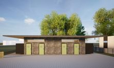 Das neue Sanitärgebäude.