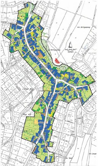 So sieht das Plangebiet im historischen Ortskern von Dahlem aus, in dem Hauseigentümer mit finanzieller Unterstützung rechnen können.