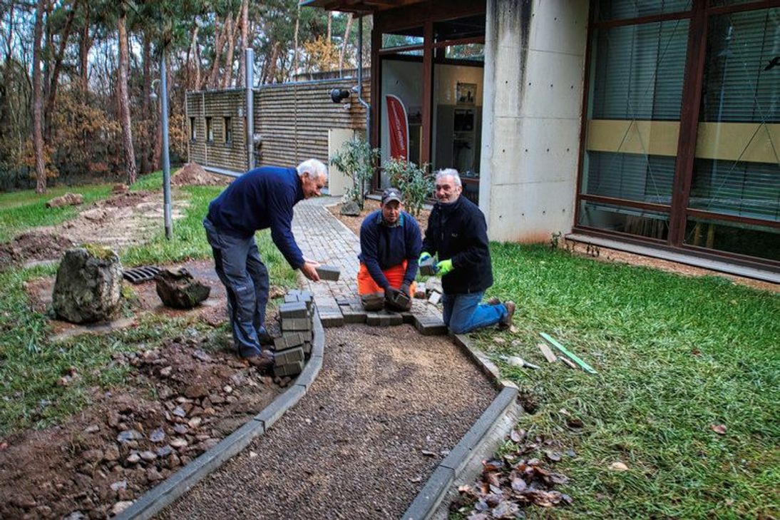 So sah das bei den Pflasterarbeiten aus. Foto: Bergbaumuseum