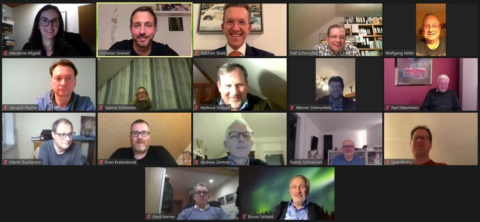 Die Mitglieder der FWG-MYK mit Dr. Joachim Streit, Marianne Altgeld, Rainer Schneichel und Christian Greiner. Foto: FWG-MYK e.V.