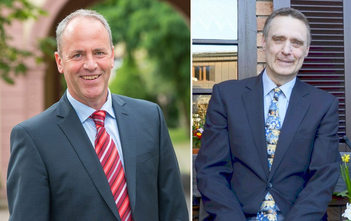 Hermann-Josef Esser (Foto links) und Rolf Schneider (Foto rechts) stellen sich als Kandidaten für das Bürgermeisteramt in Kall zur Wahl. Sie findet am Sonntag, 24. September, im Rahmen der Bundestagswahl statt. Esser wurde von der CDU, Schneider von der FDP nominiert. Fotos: privat/mn