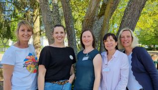 V.l.: Björg Strauß, Anna Schreiber, Laura Hein, Melanie Hellmann und Nadine Hermani.