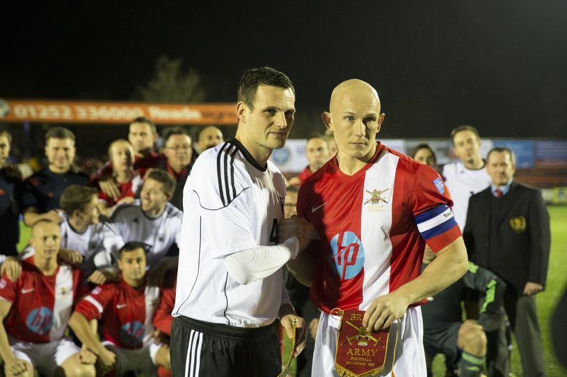 Trainingslager in Büchel für ein anstehendes Länderspiel: Die Briten sind Anfang Juni Gegner der Bundeswehr-Nationalmannschaft.