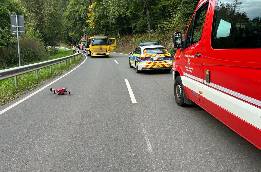 Die Unfallstelle auf der L12 bei Waxweiler.