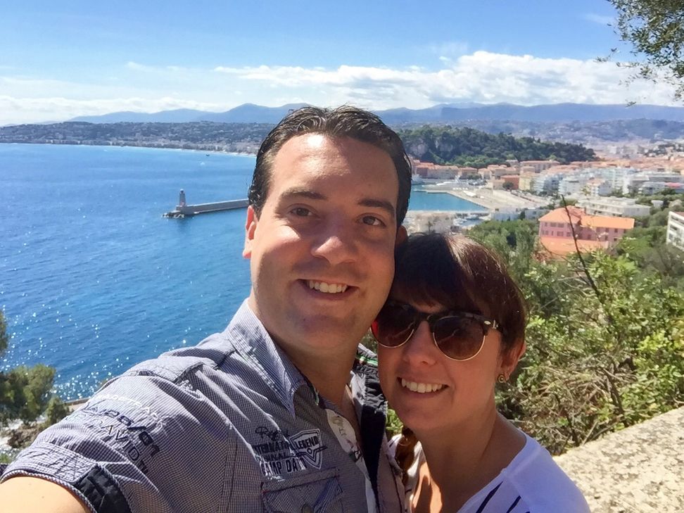Johannes Kölling mit seiner Begleitung Vanessa Zehren in Südfrankreich. Foto: Privat
