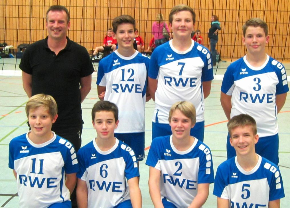 obere Reihe von links:  Thomas Reis, Yannick Duarte, Bruno Börner, Tobias Esser, untere Reihe von links: Nicolas Henke, Leon Jakobson, Tim Ulbrich, Henning Reis