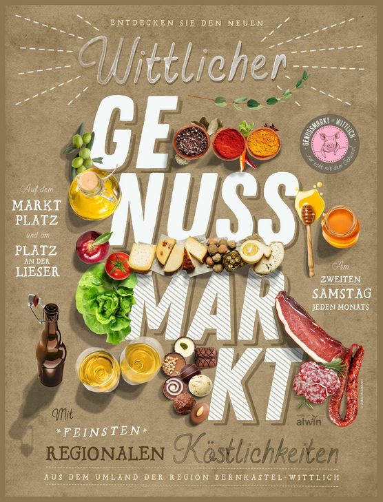 Plakat zum Genussmarkt.  Foto und Layout: Chris Marmann Foto & Design