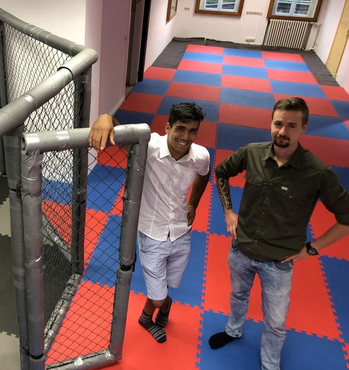 Der erste große Sportraum ist fertig und wird bereits genutzt.