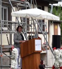 Anne Henk-Hollstein, Vorsitzende der Landschaftsversammlung Rheinland, hielt eine sehr unterhaltsame Rede.