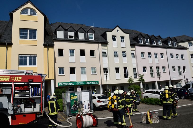 Eine Gasexplosion in Bitburg in der Straße „Alte Gerberei“ in Bitburg löste am Pfingstmontag einen Großeeinsatz der Feuerwehr aus. Foto: Siko