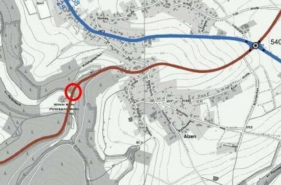 In Höhe der Höfener Mühle wird die K25 für zwei Wochen gesperrt.