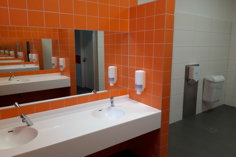 Waschbecken in der Keune-Grundschule nach der Sanierung.Foto: Gebäudewirtschaft Trier