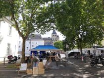 Die mobile Spielaktion baute im Sommer einen Pavillon für den Aktionstag auf dem Rindertanzplatz auf