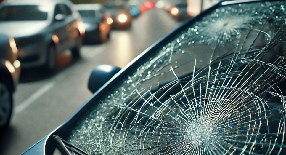 Mit einer Metallstange und Pflastersteinen zerstörte der Täter die Windschutzscheiben an mehreren geparkten Autos.