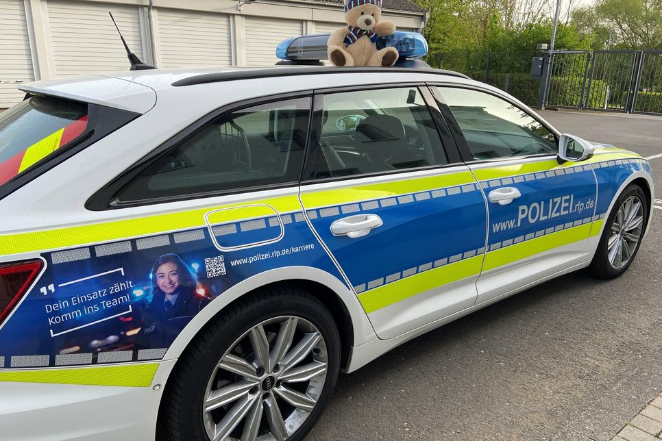 Auf dem Rastplatz Schalkenmehren ist der Polizei ein verwaister Teddy aufgefallen.