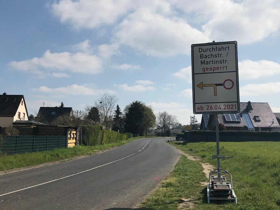 Ab Montag, 26. April ist die Durchfahrt Bachtraße/Martinstraße in Zülpich gesperrt. Foto: Scholl