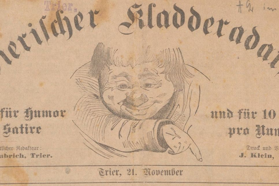 Ein Teil der Titelseite „Trierischer Kladderadatsch“ Foto: Wissenschaftliche Bibliothek der Stadt Trier