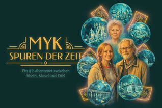 Maya und ihre Großeltern Oma Anna und Opa Alfred sind die Protagonisten der neuen Augmented-Reality-App „MYK - Spuren der Zeit“, mit der die Nutzer ab Herbst Geschichte im Landkreis völlig neu entdecken können.