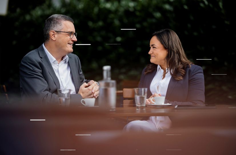 Städteregionsrat Dr. Tim Grüttemeier und die CDU-Bundestagsabgeordnete Catarina dos Santos-Wintz werben bei den Wahlen 2025 wieder um das Vertrauen der Bürger.