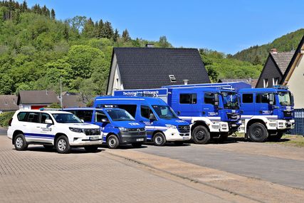 Der Fuhrpark des THW in Oberhausen.