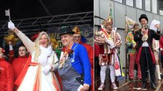 Prinzessin Colette I. reckt den Stadtschlüssel in Euskirchen in die Höhe, den ihr Bürgermeister Sascha Reichelt überreichte. In Mechernich übernahm Prinz Torsten I. bis Aschermittwoch die Macht über das Rathaus von Bürgermeister Michael Fingel.