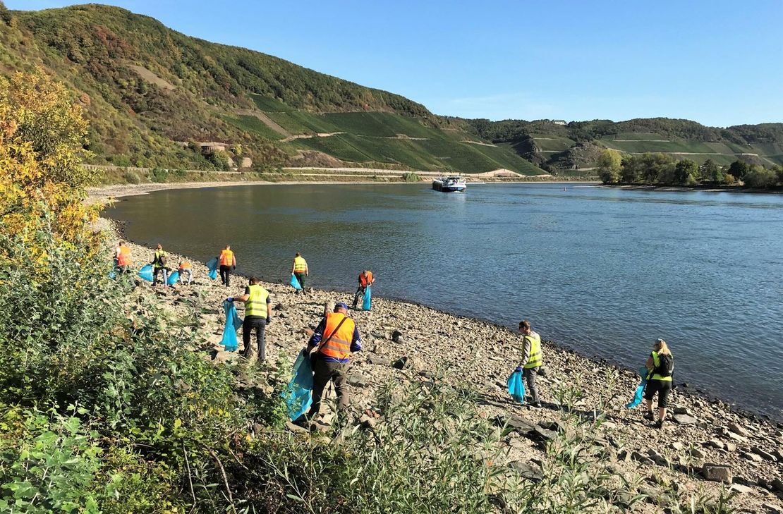 Das Obere Mittelrheintal ist wie in den vergangenen Jahren stark vertreten: zwischen Bingen / Rüdesheim und Koblenz werden 22 lokale CleanUps stattfinden.