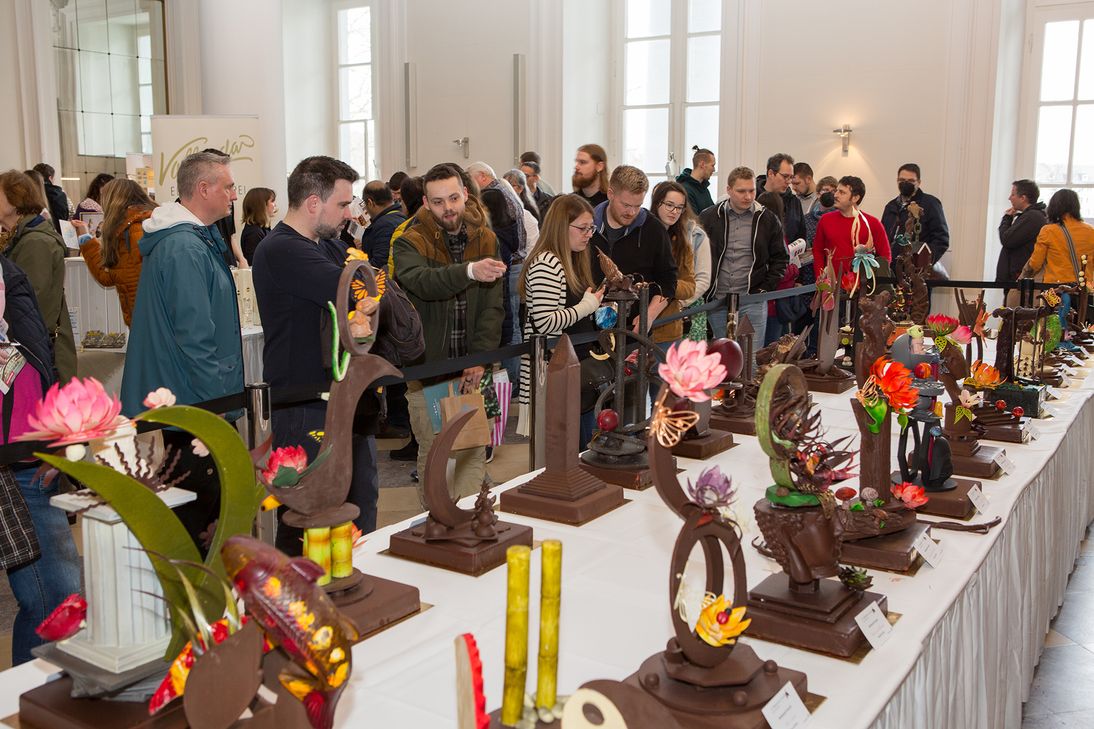 Naschen, Probieren, Staunen: Am Samstag und Sonntag, 16. und 17. März, warten im Kurfürstlichen Schloss in Koblenz einzigartige Schokoladenkunstwerke auf die Besucher.