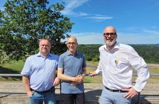 Vizepräsident Torsten Kahl, der scheidende Präsident Jochen Graf und sein Nachfolger an der Spitze der Monschauer Lions, Matthias Müller-Trawinski.