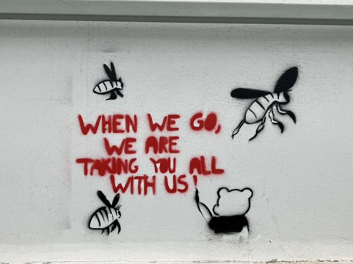 Gymnasium Saarburg - Stencil im Glasgang