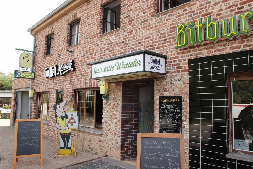Die Gaststätte „Watteler“ ist das Zentrum des Lebens am Marktplatz Rheinland. Foto: Nolden