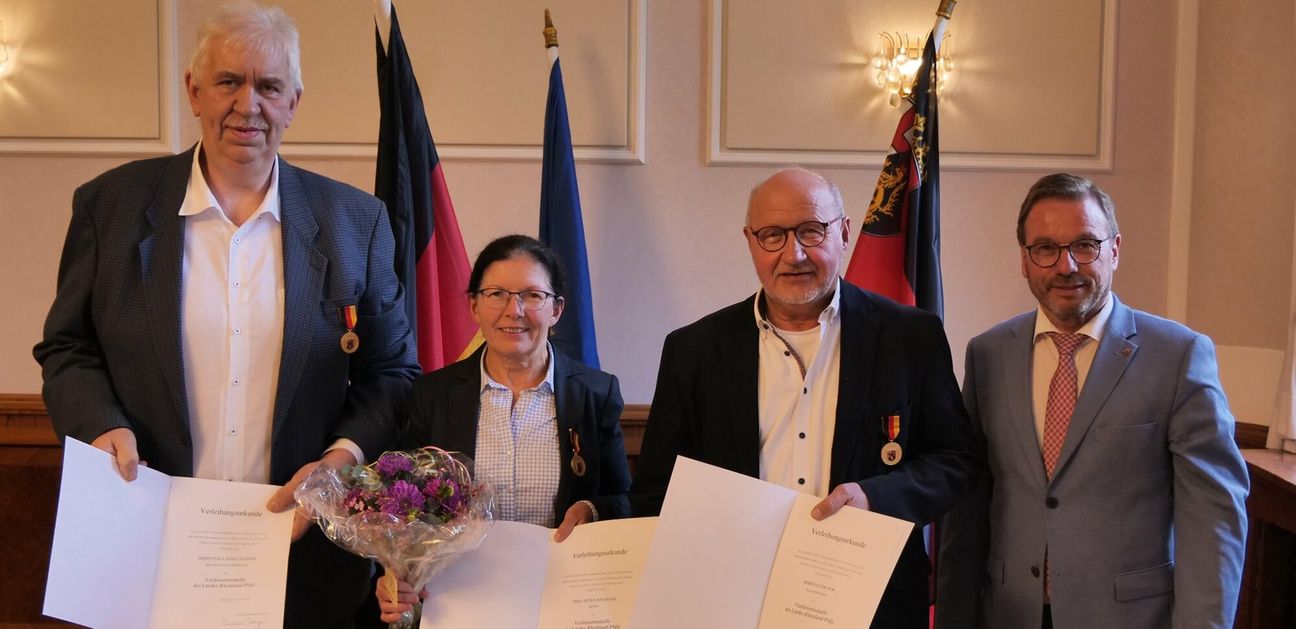 V.l.: Paul-Josef Juchem, Petra Wienpahl, Guido Job und SGDN-Präsident Wolfgang Treis.