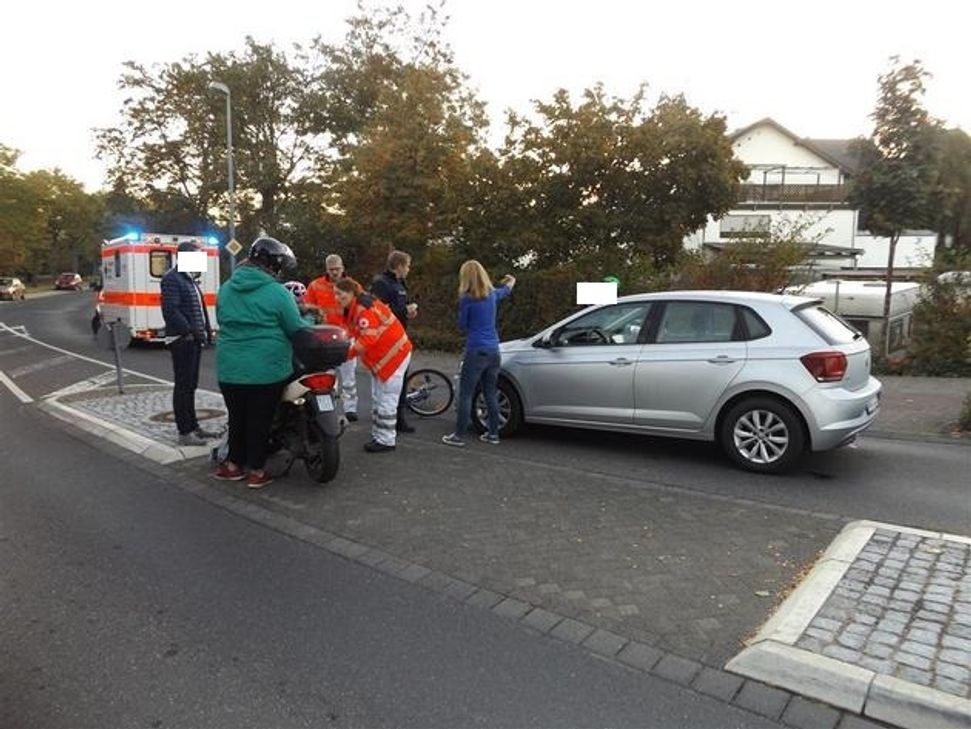 Auf der St.-Pius-Straße kam es zu einem Unfall zwischen Auto und Rad. Foto: Polizei