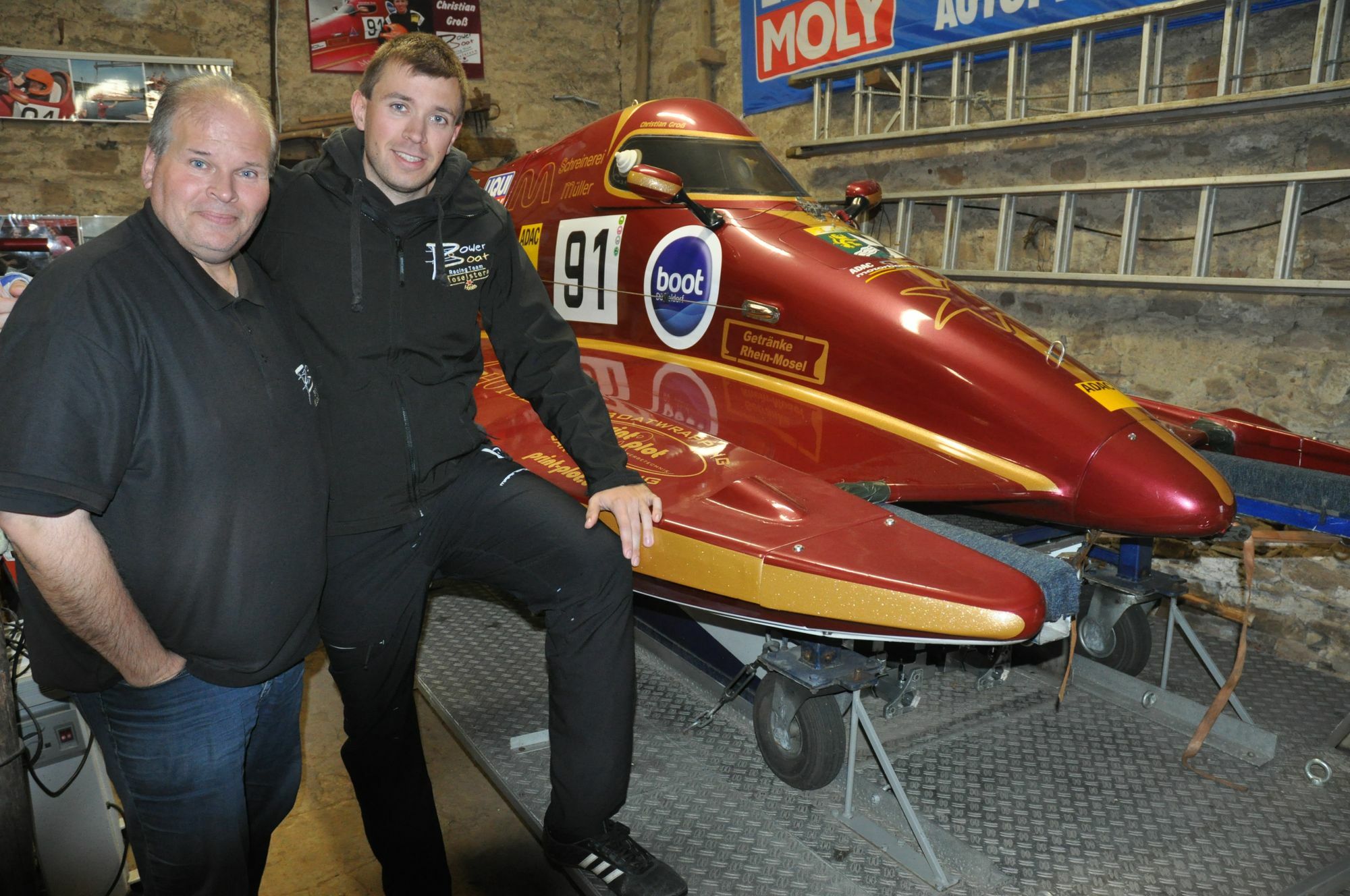 Hier reifen Träume: Christian Groß und sein Vater Thomas gehen mit großer Zuversicht in ihre zweite "ADAC Motorboot Masters"-Saison.