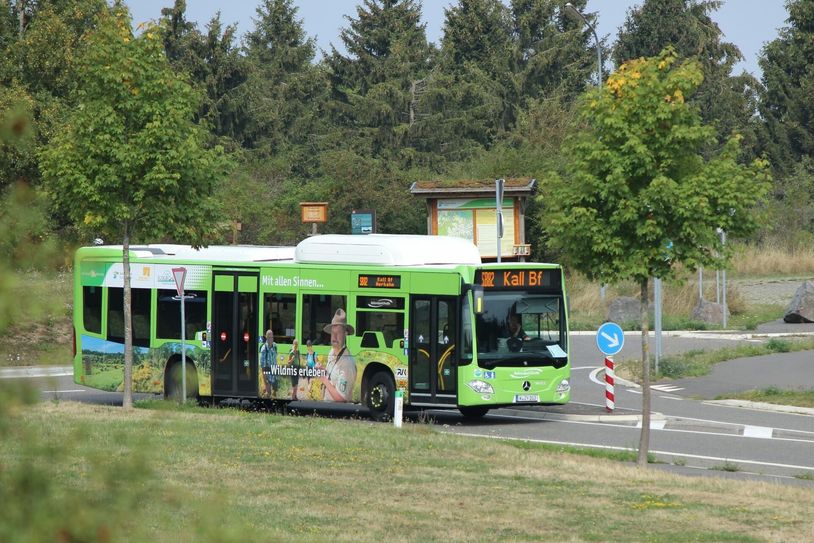 NationalparkShuttle Linie SB82 bringt Gäste im Stundentakt vom Bahnhof Kall nach Vogelsang IP. Foto: Nationalparkverwaltung/M. Weisgerber