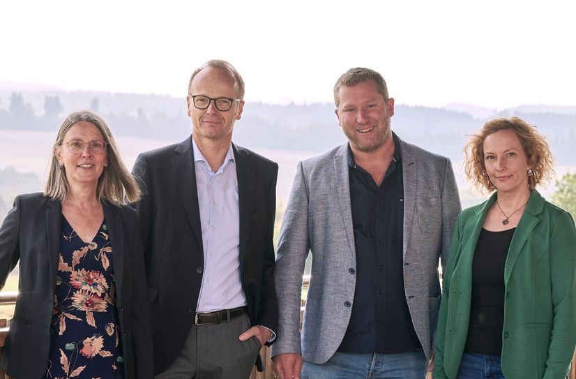 Das Leitungsteam heute (v.l.): Vorständin Rita Seeger mit Christoph Schwickart, Jens Müller und Martina Altmaier.