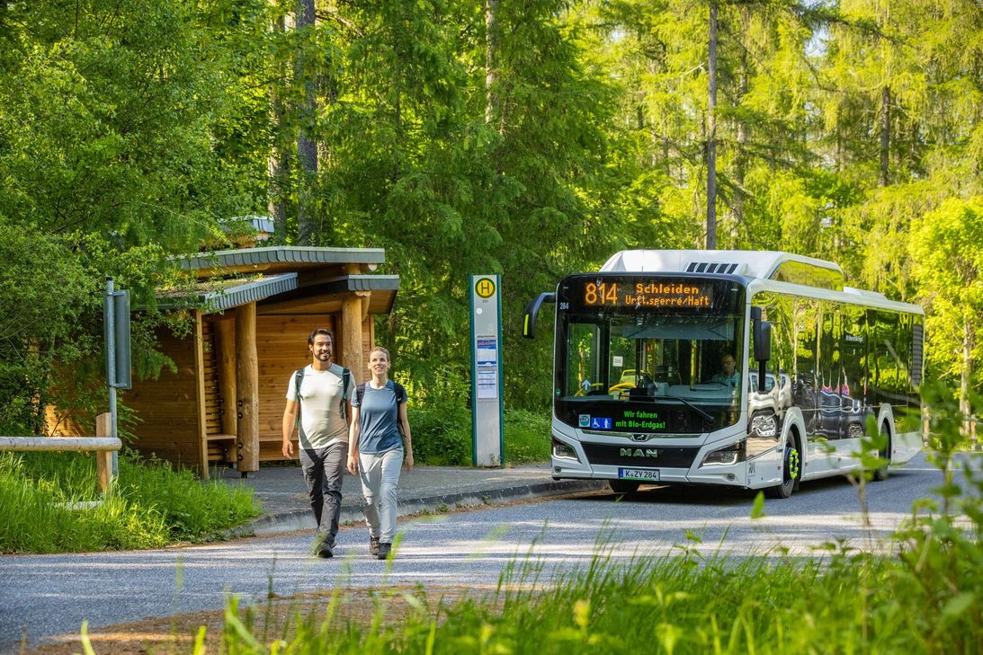 Die meisten Freizeitlinien starten am Karfreitag in die Saison. Der Kermeter-Shuttle startet ab 15. Juni vom Bahnhof Kall und fährt direkt bis zur Urfttalsperre im Nationalpark Eifel.