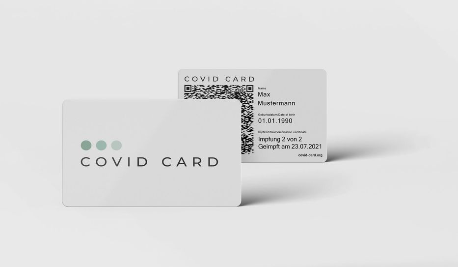 ...das Impfzertifikat im Scheckkartenformat.