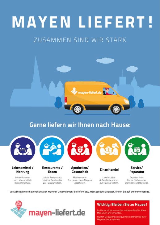 Mayen-liefert.de wird sowohl durch die Unternehmerschaft als auch die Kunden sehr gut angenommen. Grafik: Stadt Mayen/Marzi Intermedia