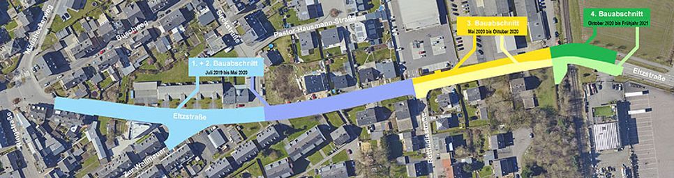 Die Bauabschnitte der Eltzstraße für den anstehenden Ausbau. Foto: Stadt Trier