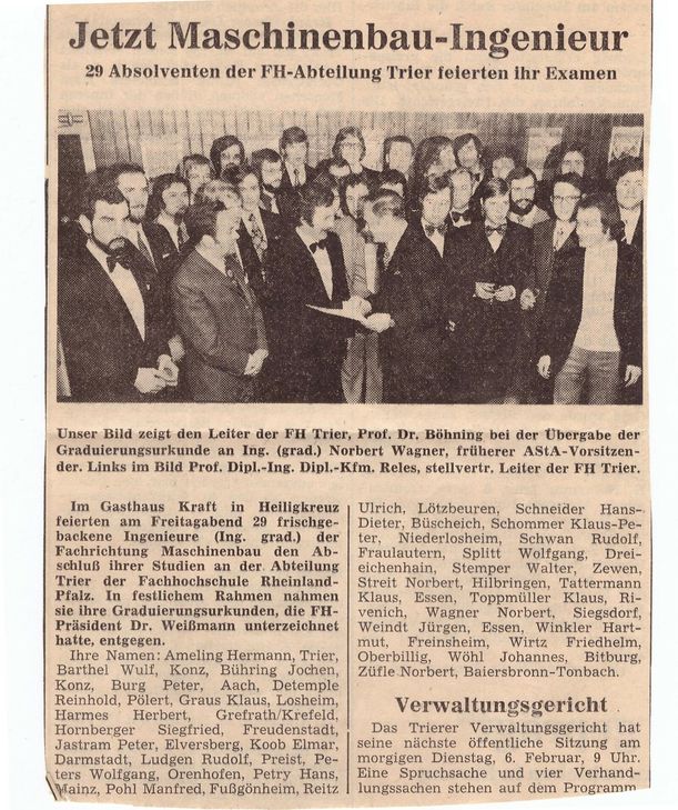 FH Trier Zeitung von 1973