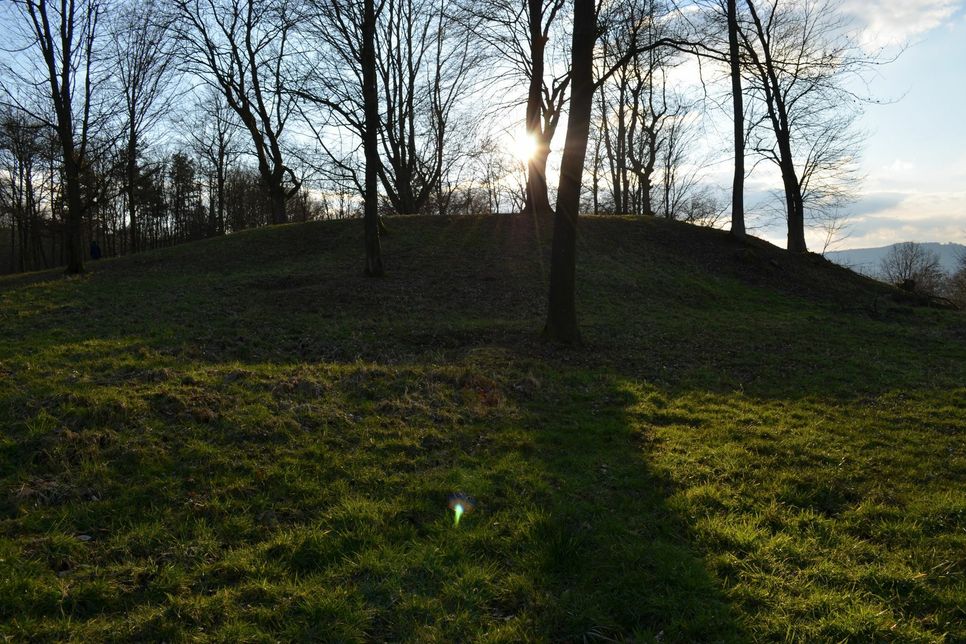 Das "Franzensknüppchen" auf dem Petrisberg hoch über der Stadt: In diesem römischen Grabhügel sei Trebeta bestattet, glaubte man früher. Foto: Neumann