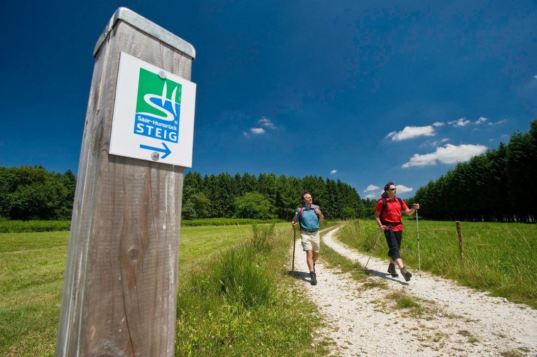Der Saar-Hunsrück-Steig in diesem Jahr sein zehnjähriges Bestehen. Im Jubiläumsjahr finden kleinere und größere Wanderveranstaltungen rund um den prämierten Wanderweg statt. Foto: D. Ketz/ Hunsrück-Touristik GmbH“)