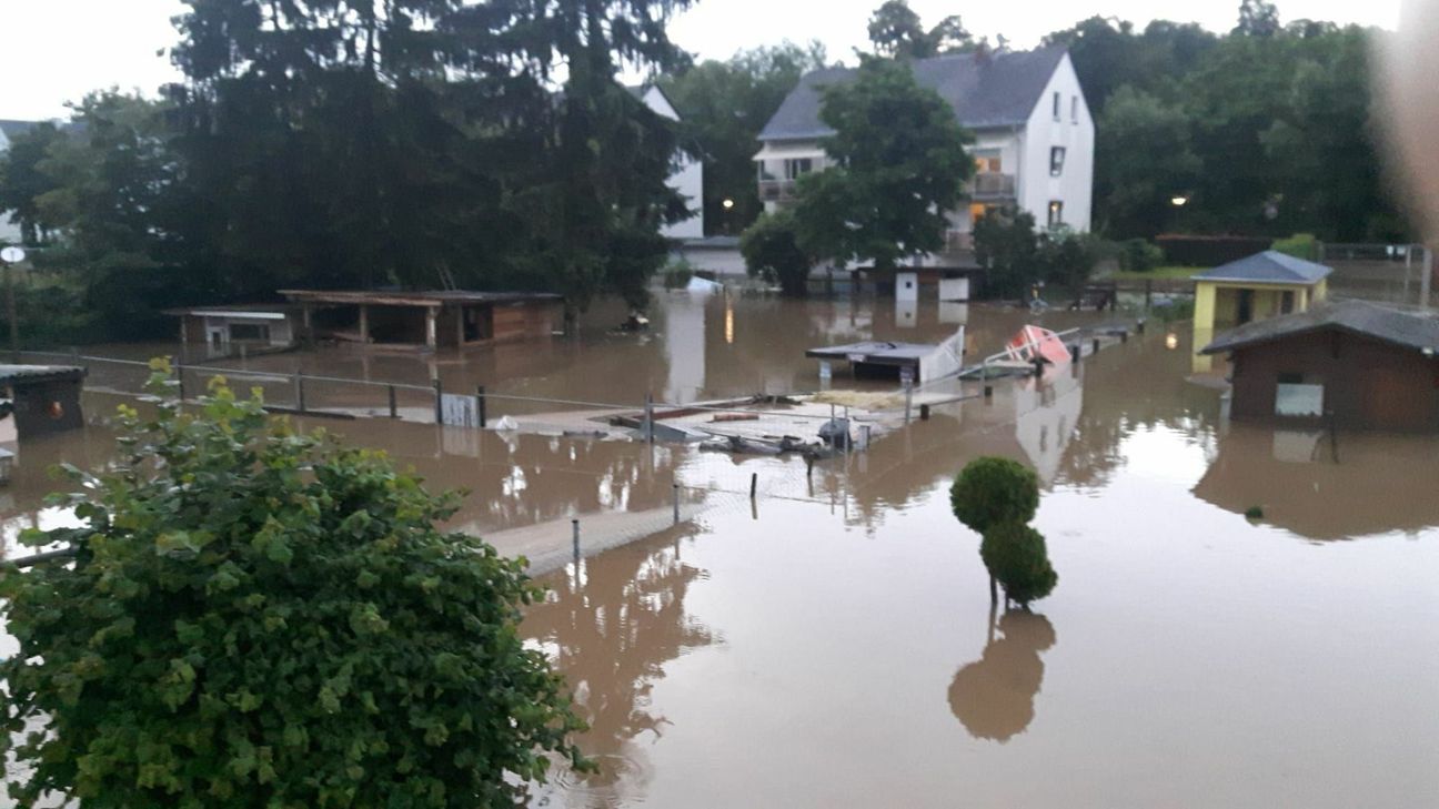 So sah es beim Hochwasser im Juli entlang der Gerberstraße aus.