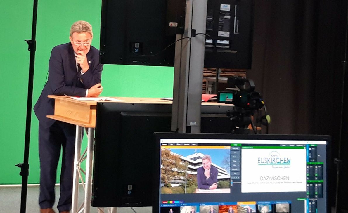 Beim digitalen Auftaktforum zum Forschungsprojekt „DAZWISCHEN“ ging Manfred Poth als Allgemeiner Vertreter des Landrats auf die Rolle des Kreises Euskirchen ein. Foto: Kreis Euskirchen