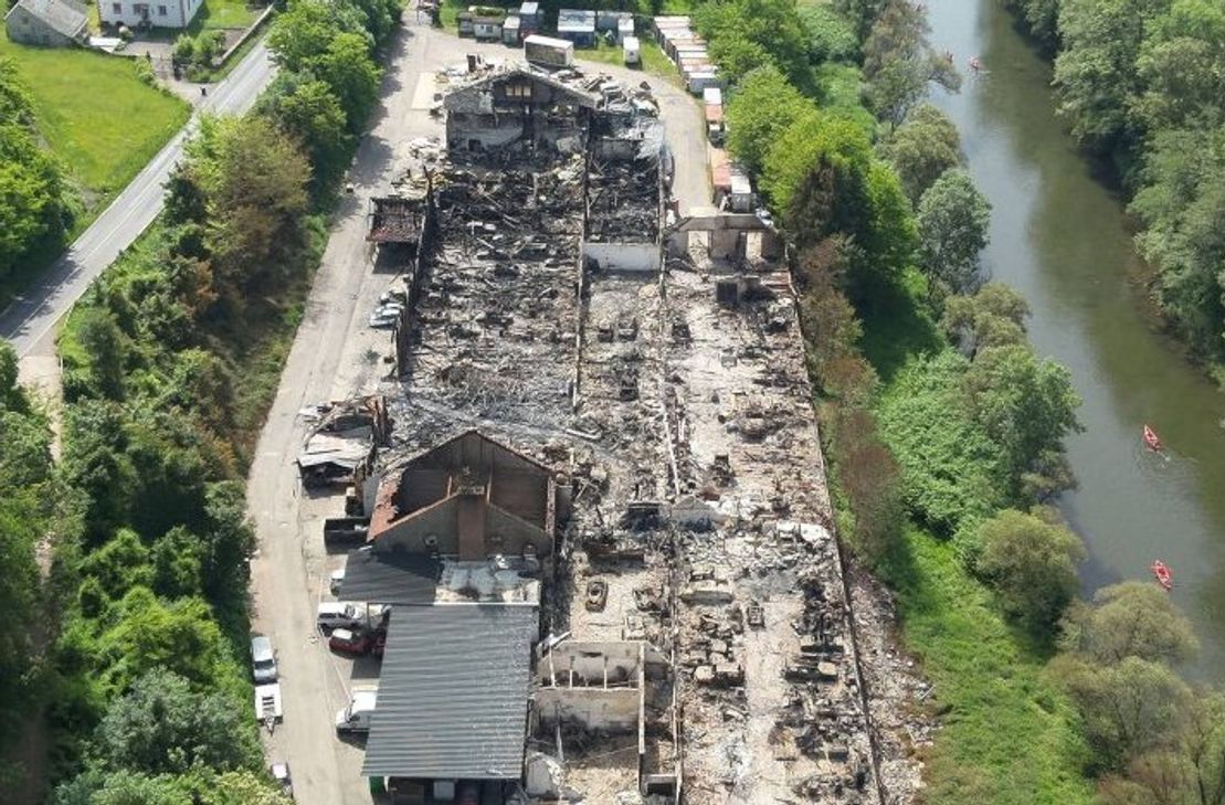 Das Brandgelände bei Bollendorf-Weilerbach.