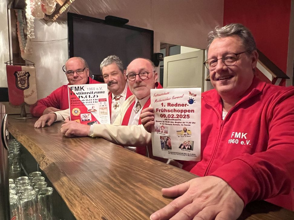 Sie stellten für den FMK das Programm der beiden großen Sitzungen vor (v.li.): Erik Pühringer, Albert Meyer, Gerd Jannes und Michael Sander.