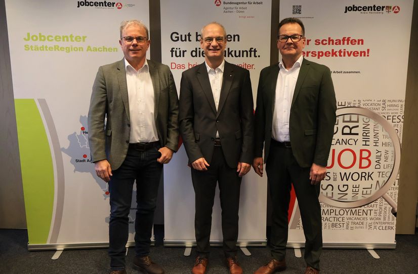Stefan Graaf - Geschäftsführer Jobcenter Städteregion Aachen; Günter Sevenich -  Geschäftsführer Operativ Agentur für Arbeit Aachen-Düren; Harald Heffels – Geschäftsführer Jobcenter Kreis Heinsberg