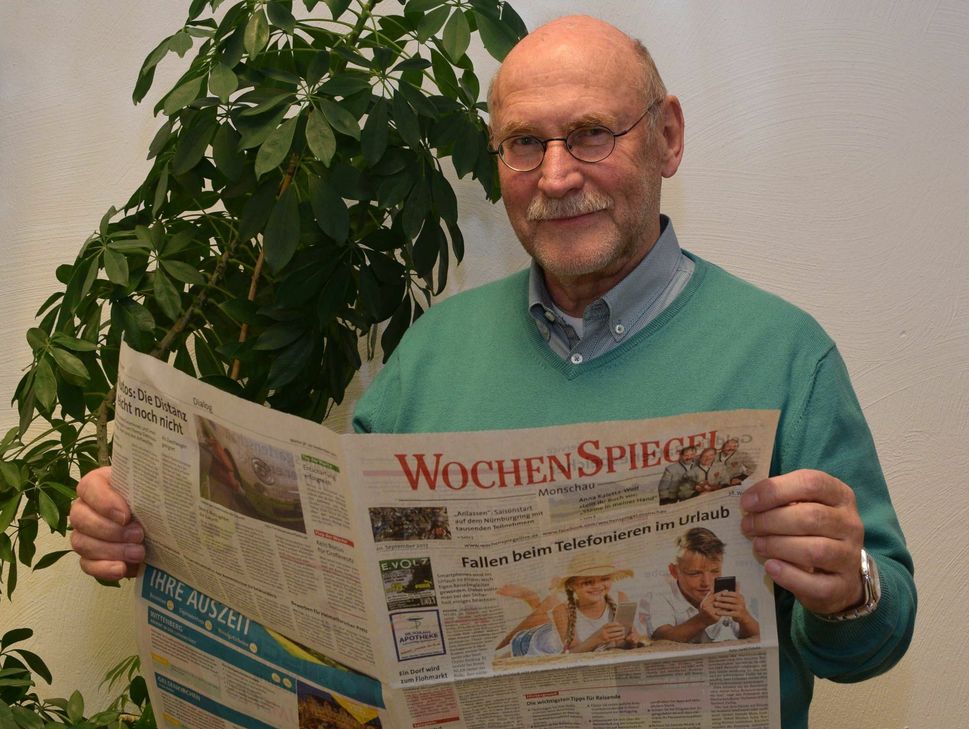 "Es wird sofort deutlich, dass der neue Wochenspiegel viel luftiger gestaltet ist. Die Kontaktadresse jetzt am Fuß der Titelseite zu finden, ist für mich ein klarer Vorteil. Auch was die Schriftarten in den Artikeln betrifft, haben sich die Macher Gedanken gemacht. Gerade für Brillenträger sind die neuen Schriften noch besser lesbar. Da macht es Spaß die Zeitung bis zum Ende zu lesen und das ohne, dass die Augen ermüden." - Siegfried Eberle (Bad Neuenahr-Ahrweiler), ehemaliger Vorsizender der Werbegemeinschaft Ahrweiler