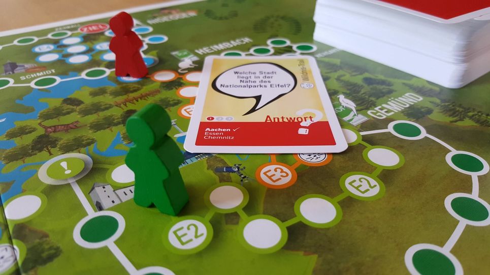 So sieht es aus, wenn es auf dem Spielbrett über den Wildnistrail geht.